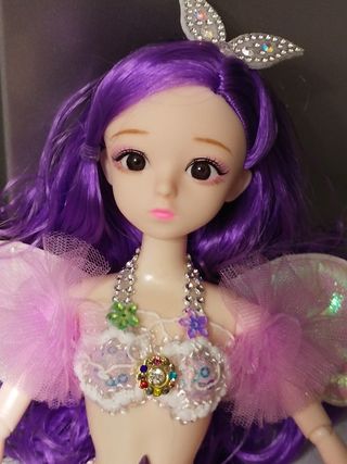 Muñeca Sirena color lila