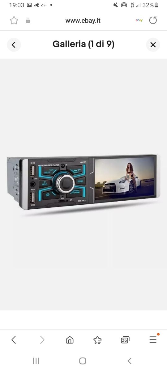 STEREO AUTORADIO 1 DIN BLUETOOTH