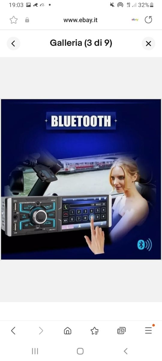 STEREO AUTORADIO 1 DIN BLUETOOTH