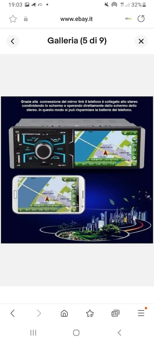 STEREO AUTORADIO 1 DIN BLUETOOTH