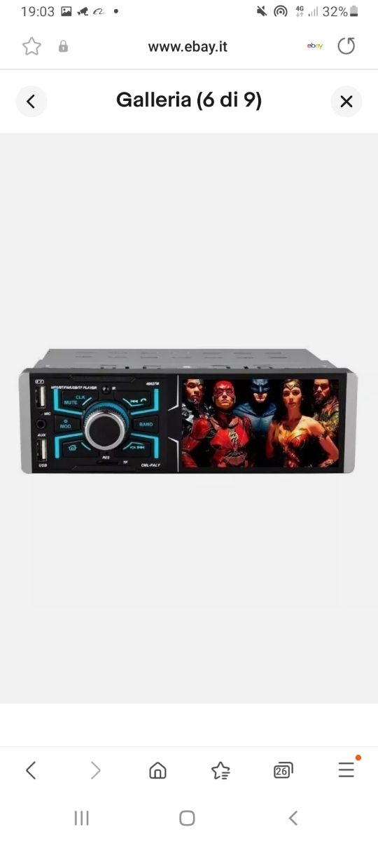 STEREO AUTORADIO 1 DIN BLUETOOTH