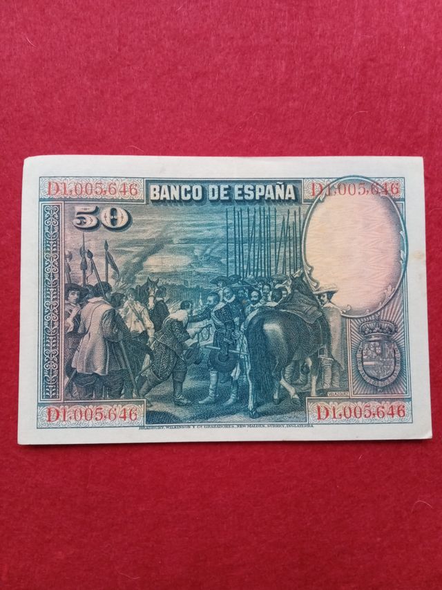 50 pesetas	15 de agosto de 1928	Velazquez