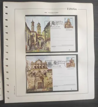 Lote 20 hojas, tarjetas y aerogramas EDIFIL ESPAÑA