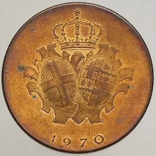 Malta 10 Grani 1970 Fdc/Unc Red Copper g132
