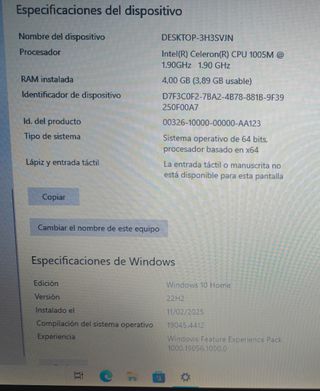 Portátil Lenovo b590 de serie