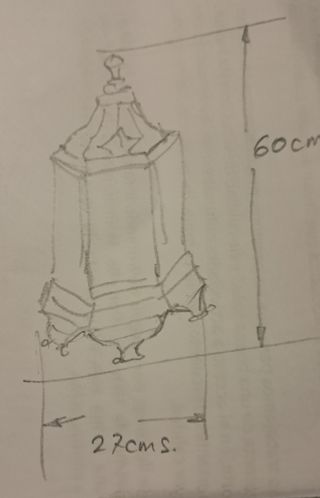 LAMPARA, tipo farol de hierro