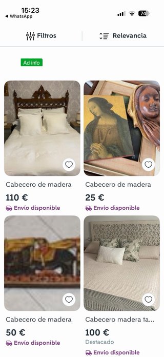Cabecero de madera antiguo. Urge venta.