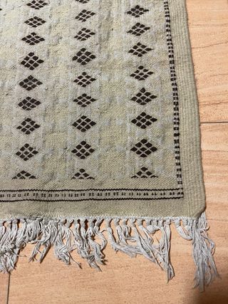 Juego 2 alfombras de algodón beige/marrón