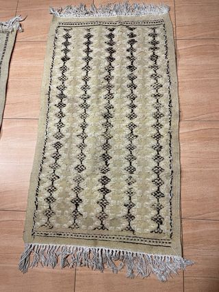 Juego 2 alfombras de algodón beige/marrón