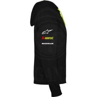 SUDADERA MOTO GAS GAS CON GORRO Y CREMALLERA FLUOR