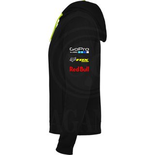 SUDADERA MOTO GAS GAS CON GORRO Y CREMALLERA FLUOR