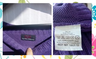 Jersey lana púrpura Talla P S 36 Inside