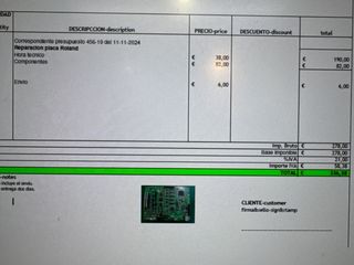Placa base main board roland sp300 sp300v