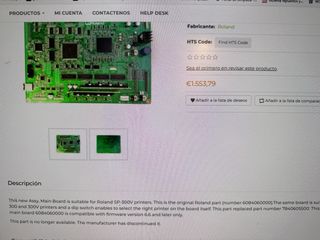 Placa base main board roland sp300 sp300v