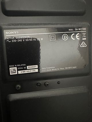 Barra de sonido y subwoofer sony