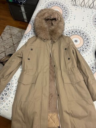 Parka de mujer de conejo y zorro talla 42
