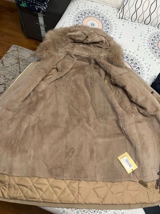 Parka de mujer de conejo y zorro talla 42