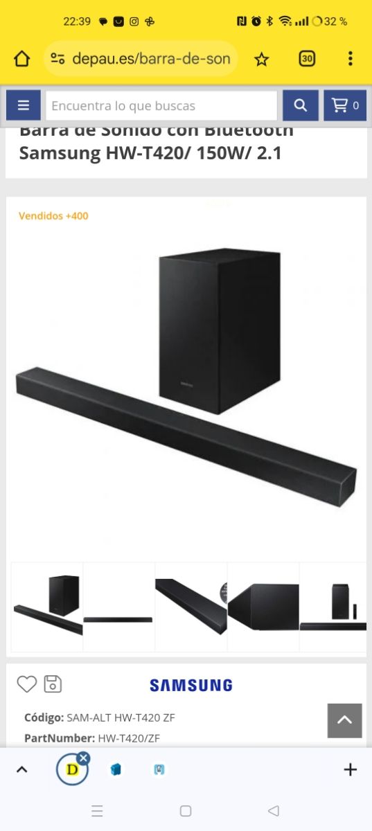 Barra de sonido Samsung 150w nuevo