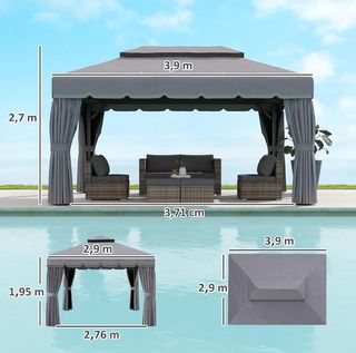 Carpa 4x3 mosquiteras gris NUEVA