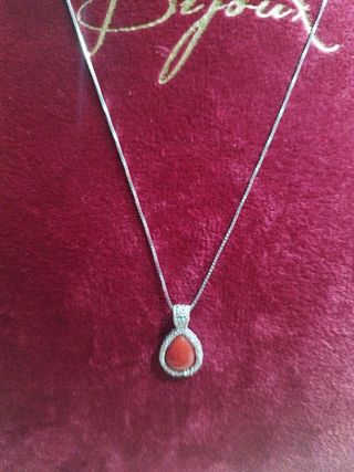 Collana argento con corallo