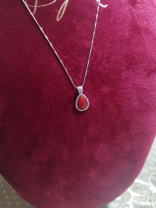Collana argento con corallo