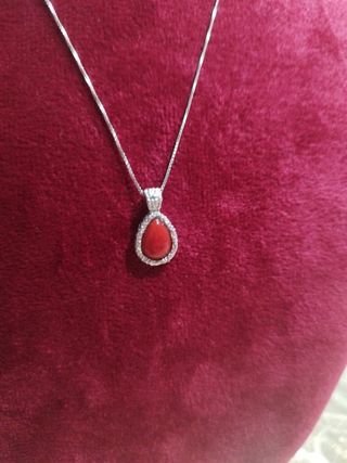 Collana argento con corallo