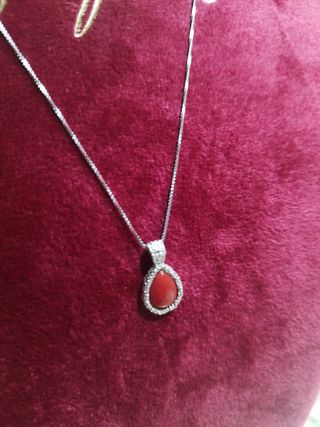 Collana argento con corallo