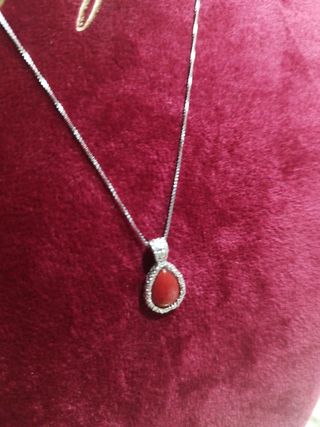 Collana argento con corallo