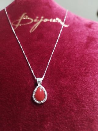 Collana argento con corallo