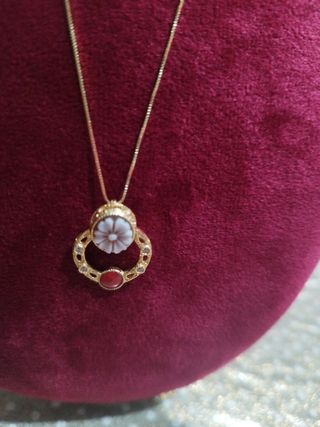 Collana argento cammeo inciso a mano