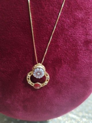 Collana argento cammeo inciso a mano