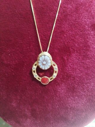 Collana argento cammeo inciso a mano