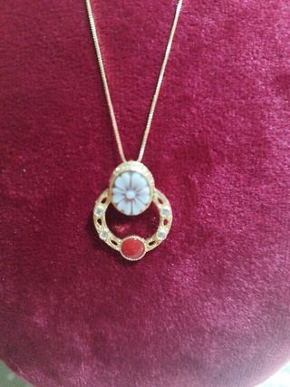 Collana argento cammeo inciso a mano