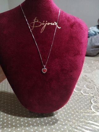 Collana argento e cuoricino di Corallo