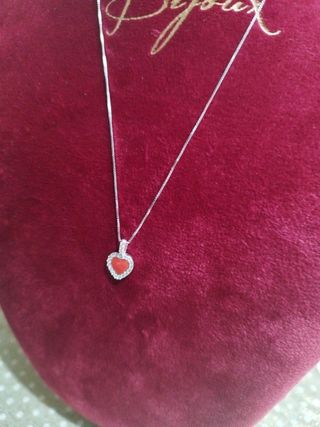 Collana argento e cuoricino di Corallo