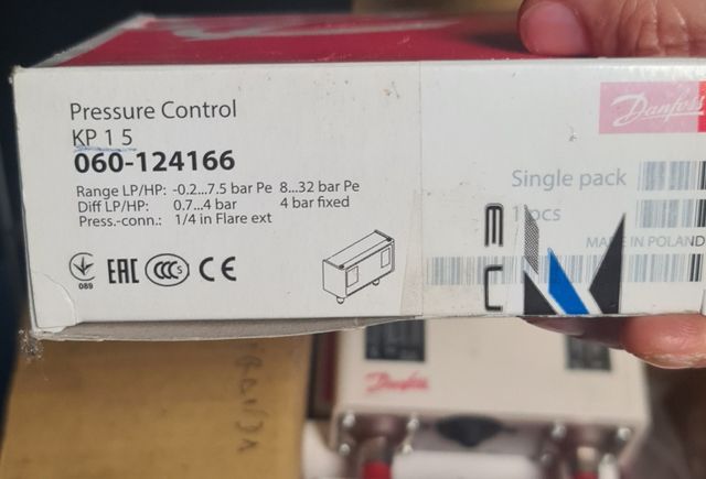 PRESOSTATO KP-15 DANFOSS 060124166