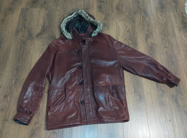 Chaqueta piel marrón