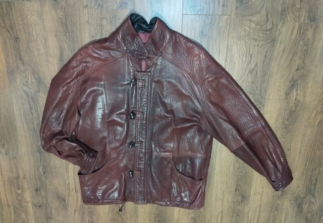 Chaqueta piel marrón