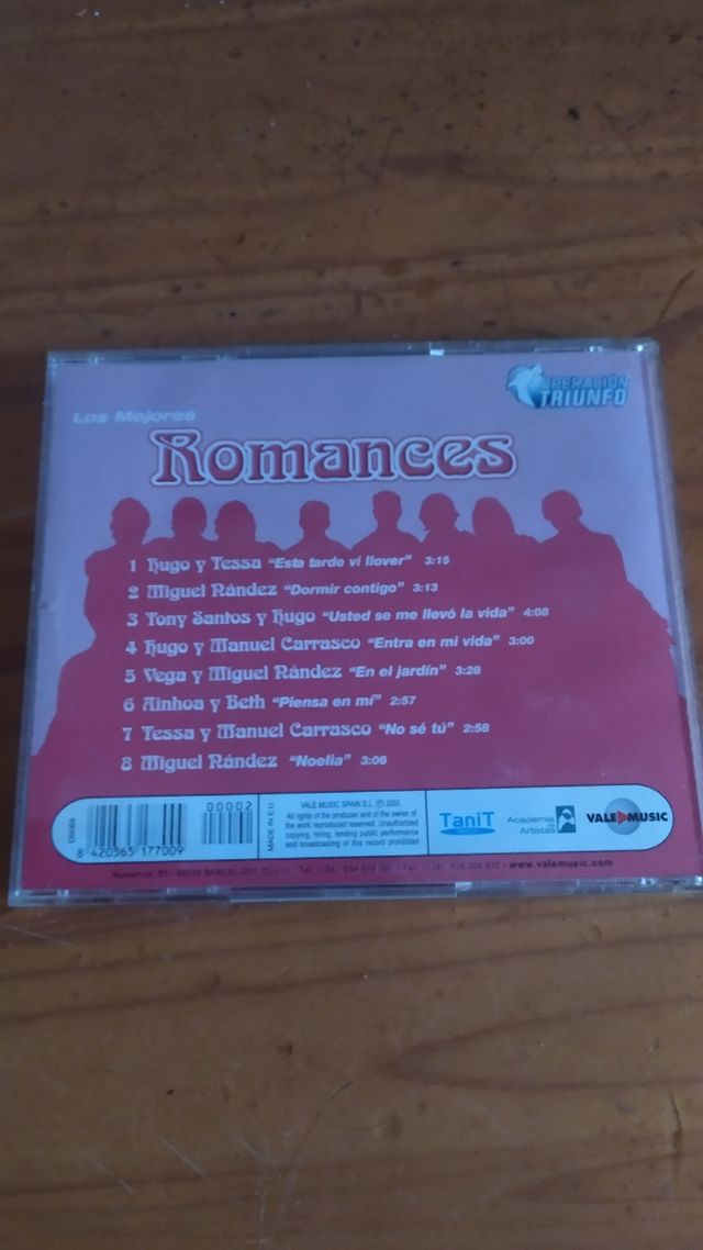C.D de OPERACIÓN TRIUNFO LOS MEJORES ROMANCES