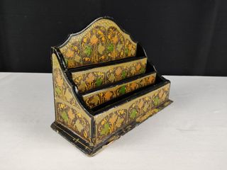 Porta Cartas Vintage Papel Maché Made in India