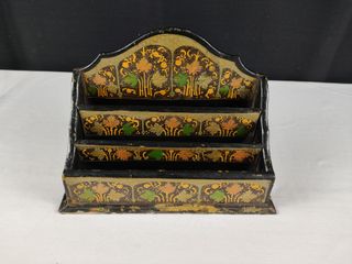 Porta Cartas Vintage Papel Maché Made in India