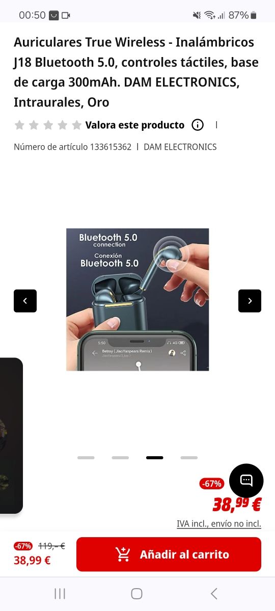 Auriculares xiaomi J18 wireless