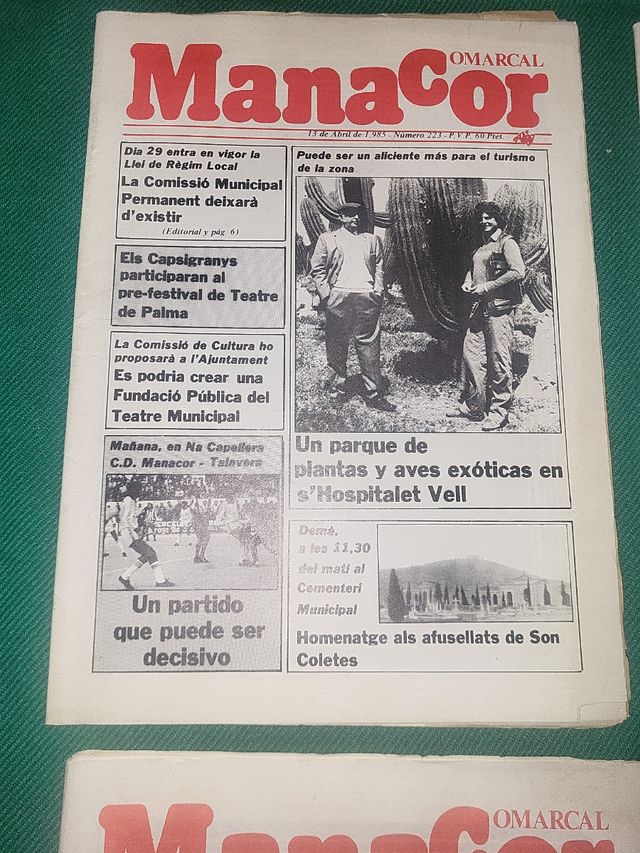 Lote 4 revistas comarcal manacor 1985
