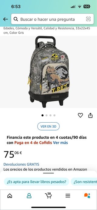 Mochila carro safta
