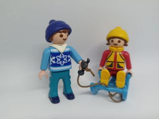 Playmobil niños trineo