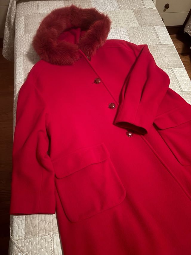 Cappotto donna in lana colore rosso