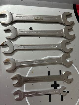 Llaves fijas juego de 6 de dos bocas acero cromo 