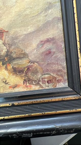 PAREJA CUADROS BARRACAS FIRMADOS