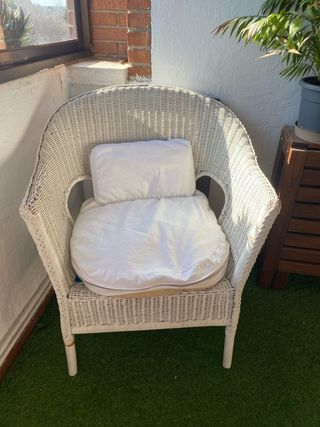 Sillon mimbre y cojines