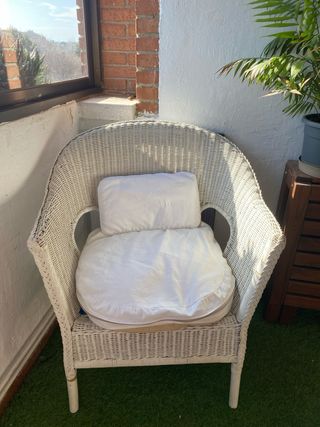 Sillon mimbre y cojines